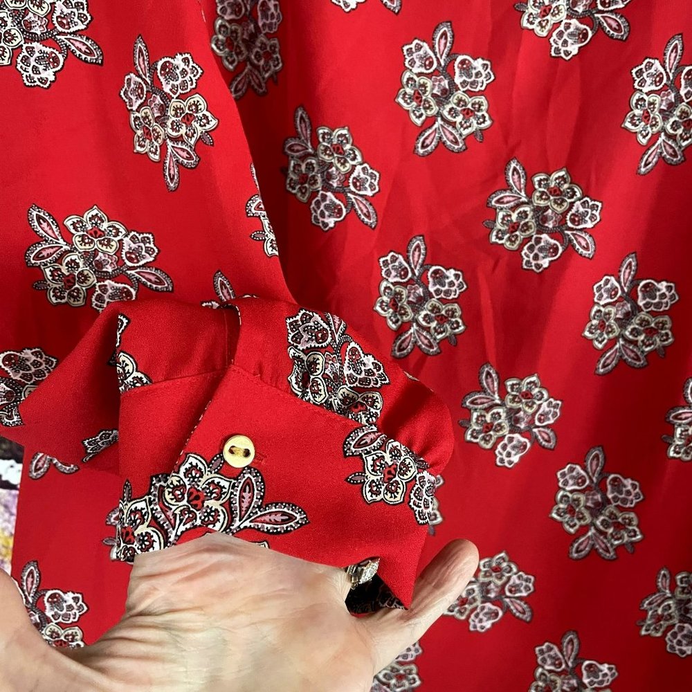 Loft Square Neck Floral Print Plus Size Blouse 18 - Picture 3 of 6